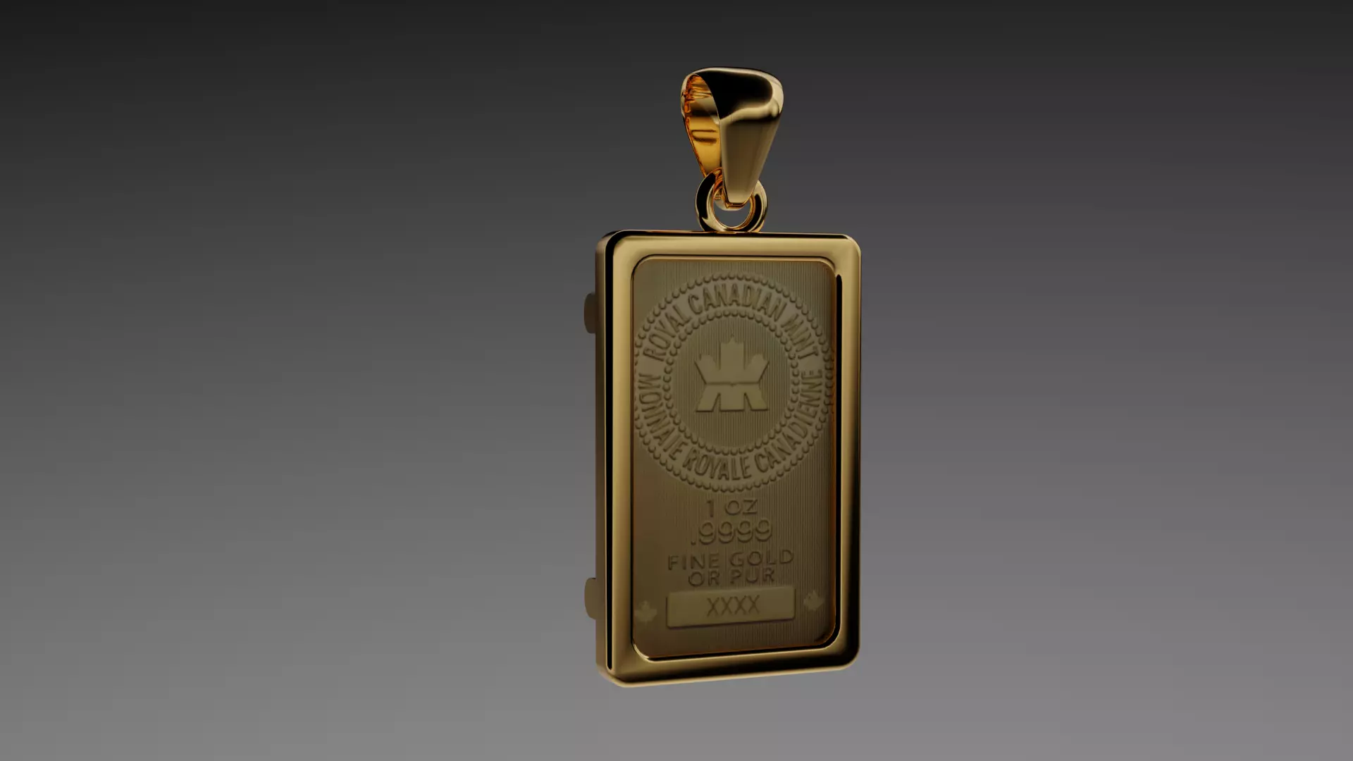 1oz gold Pamp bar frame mount pendant 3D print model