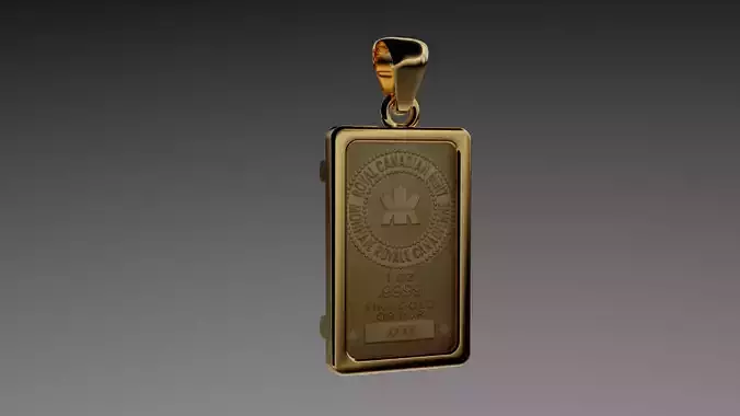 1oz gold Pamp bar frame mount pendant  3D print model