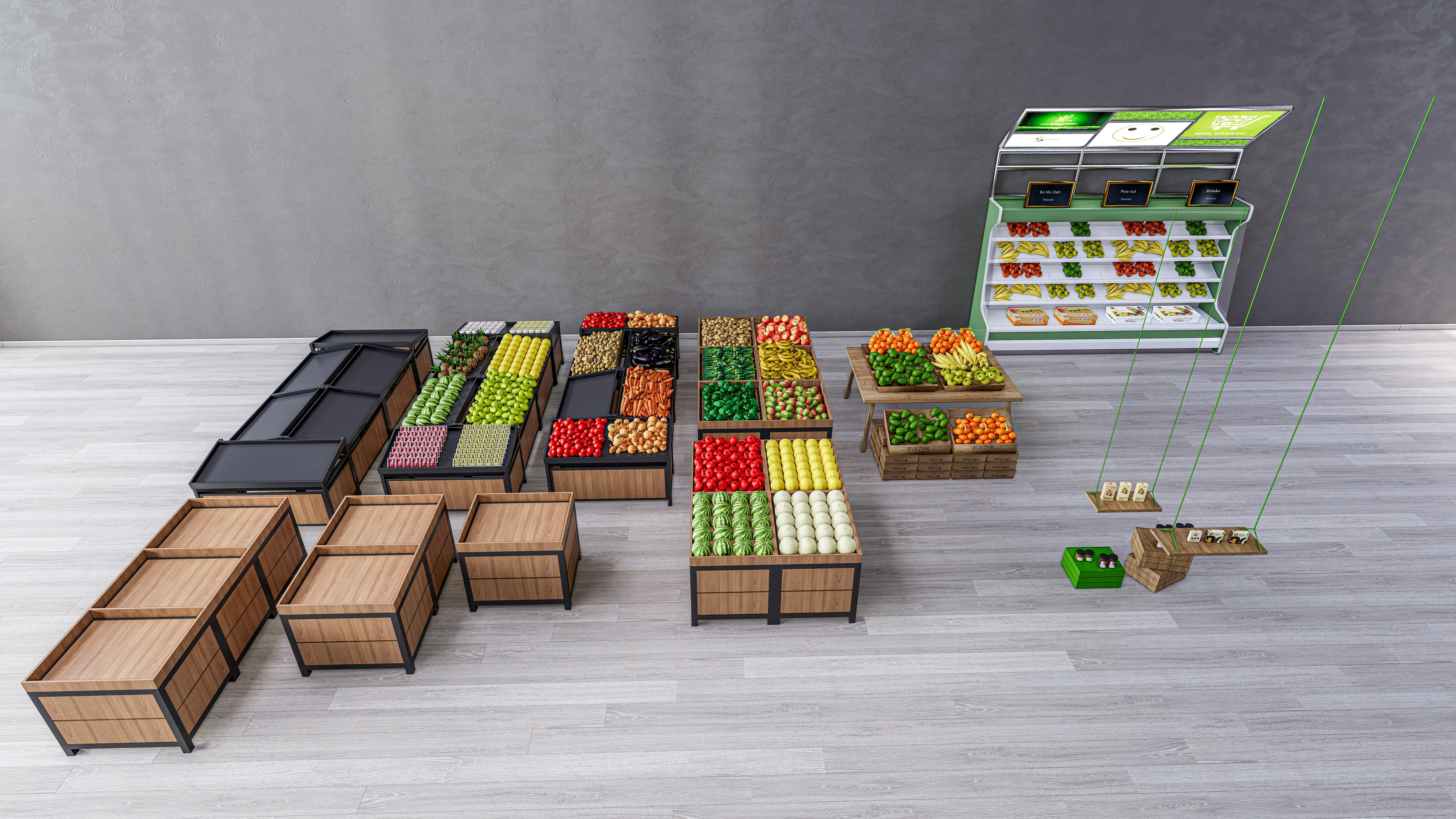 Fruits and vegetables Supermarket Grocery store 3D model_18