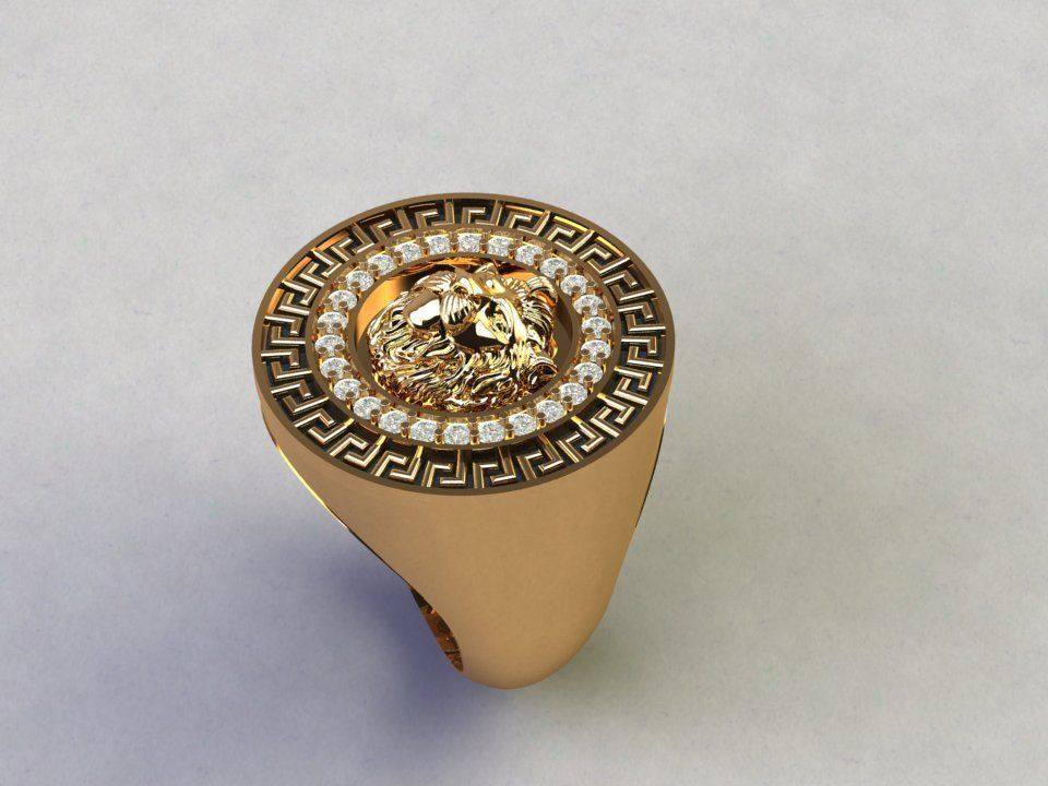 lion ring 3D print model_1