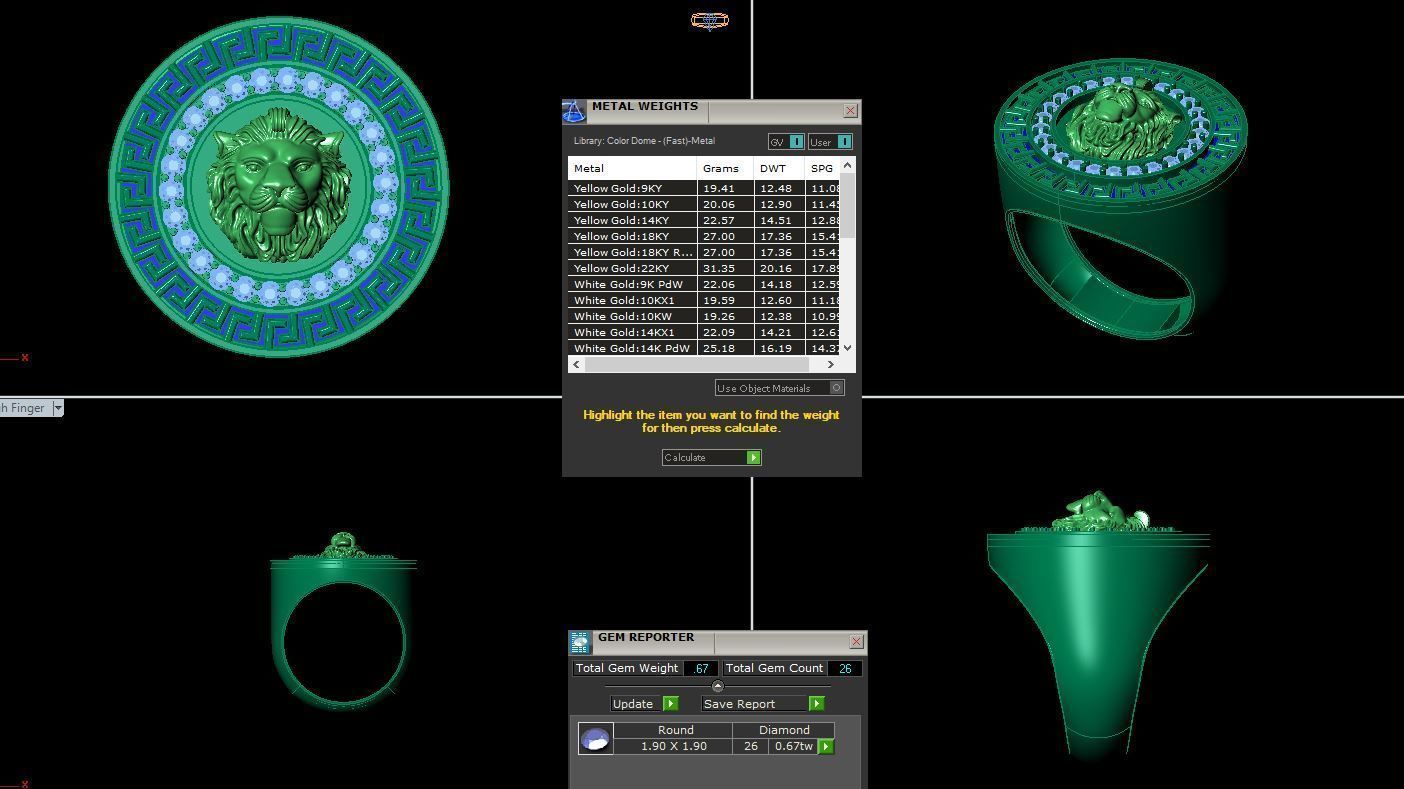 lion ring 3D print model_3