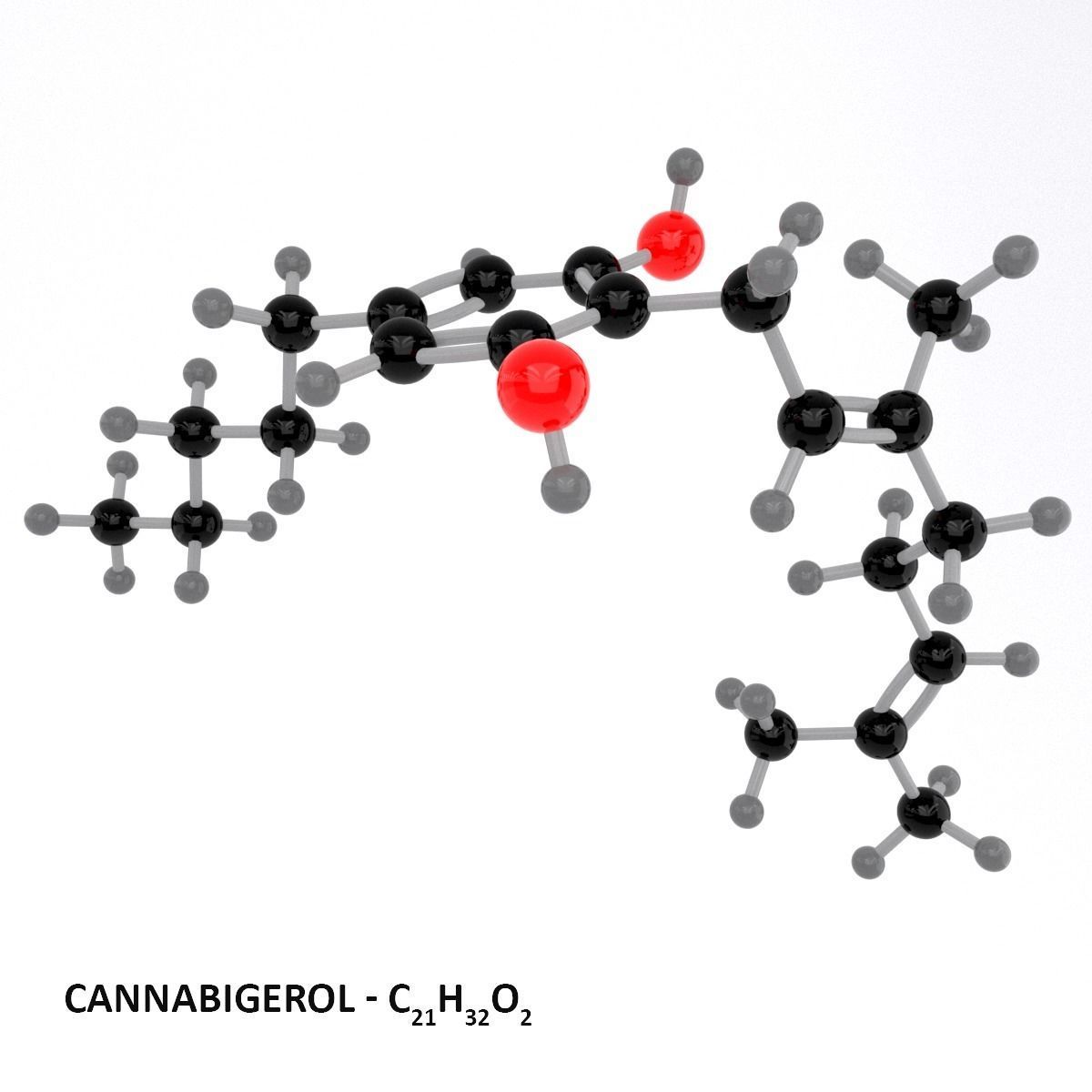 Drug CBG - Cannabigerol - Cannabinoid Molecule 3D model_1