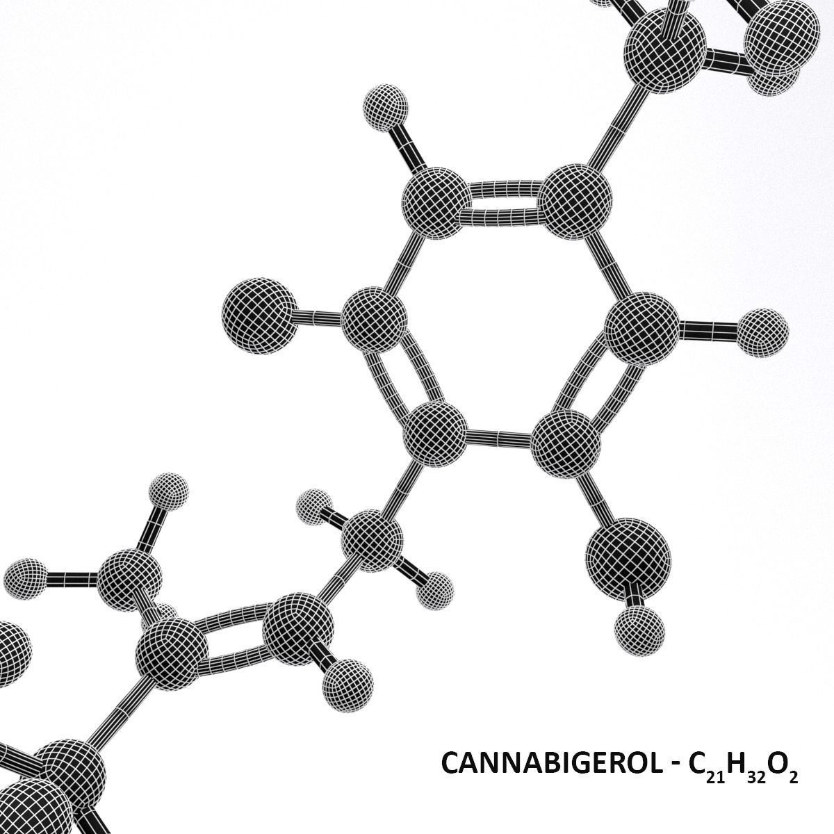 Drug CBG - Cannabigerol - Cannabinoid Molecule 3D model_5