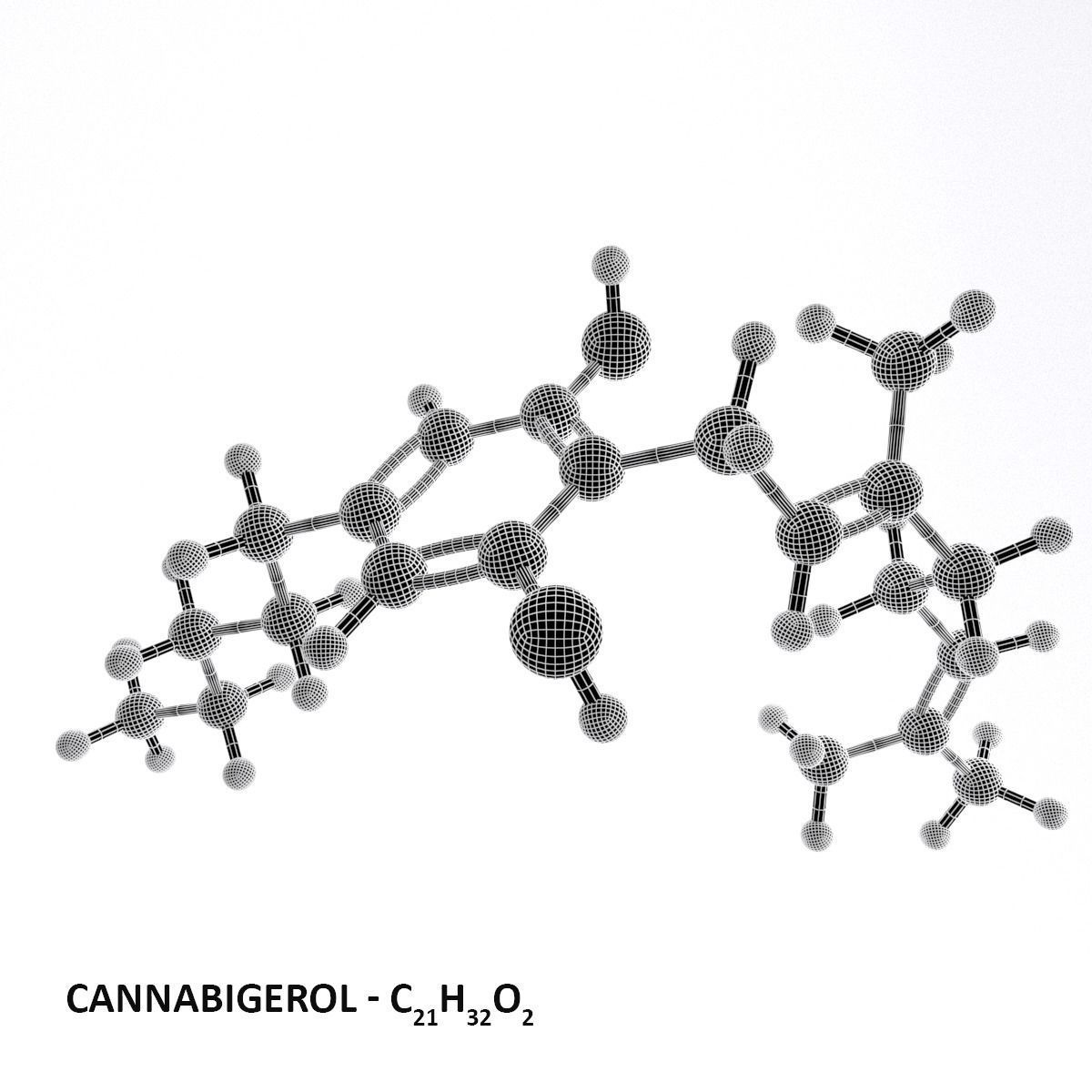 Drug CBG - Cannabigerol - Cannabinoid Molecule 3D model_3