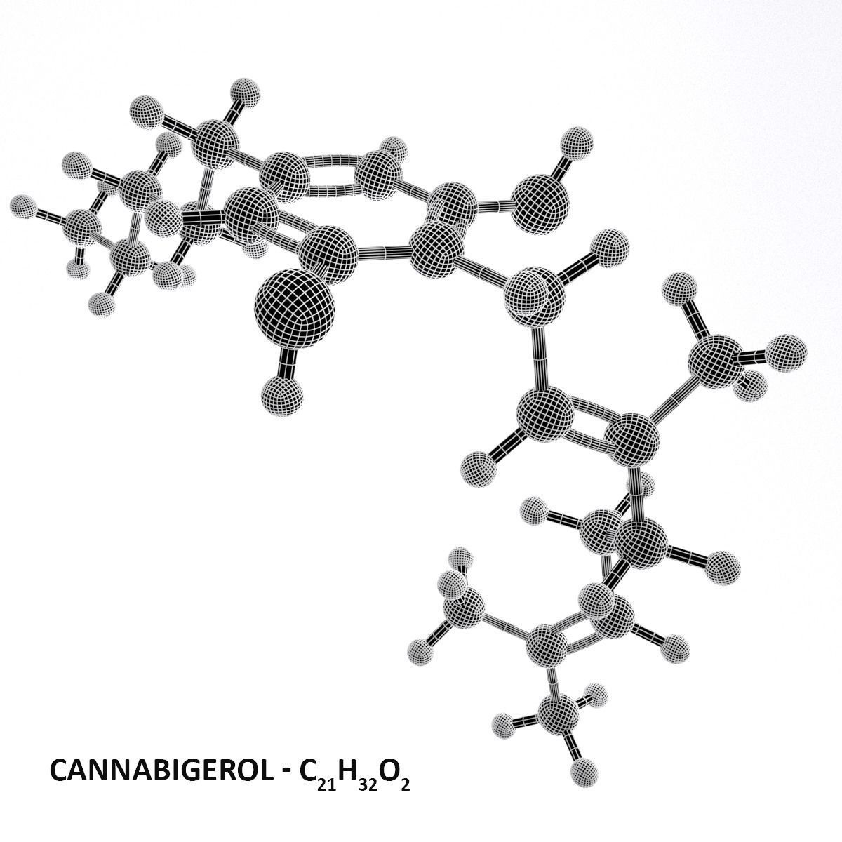 Drug CBG - Cannabigerol - Cannabinoid Molecule 3D model_6
