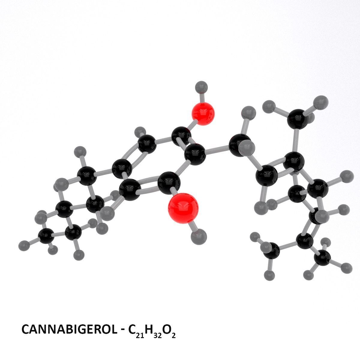 Drug CBG - Cannabigerol - Cannabinoid Molecule 3D model_2