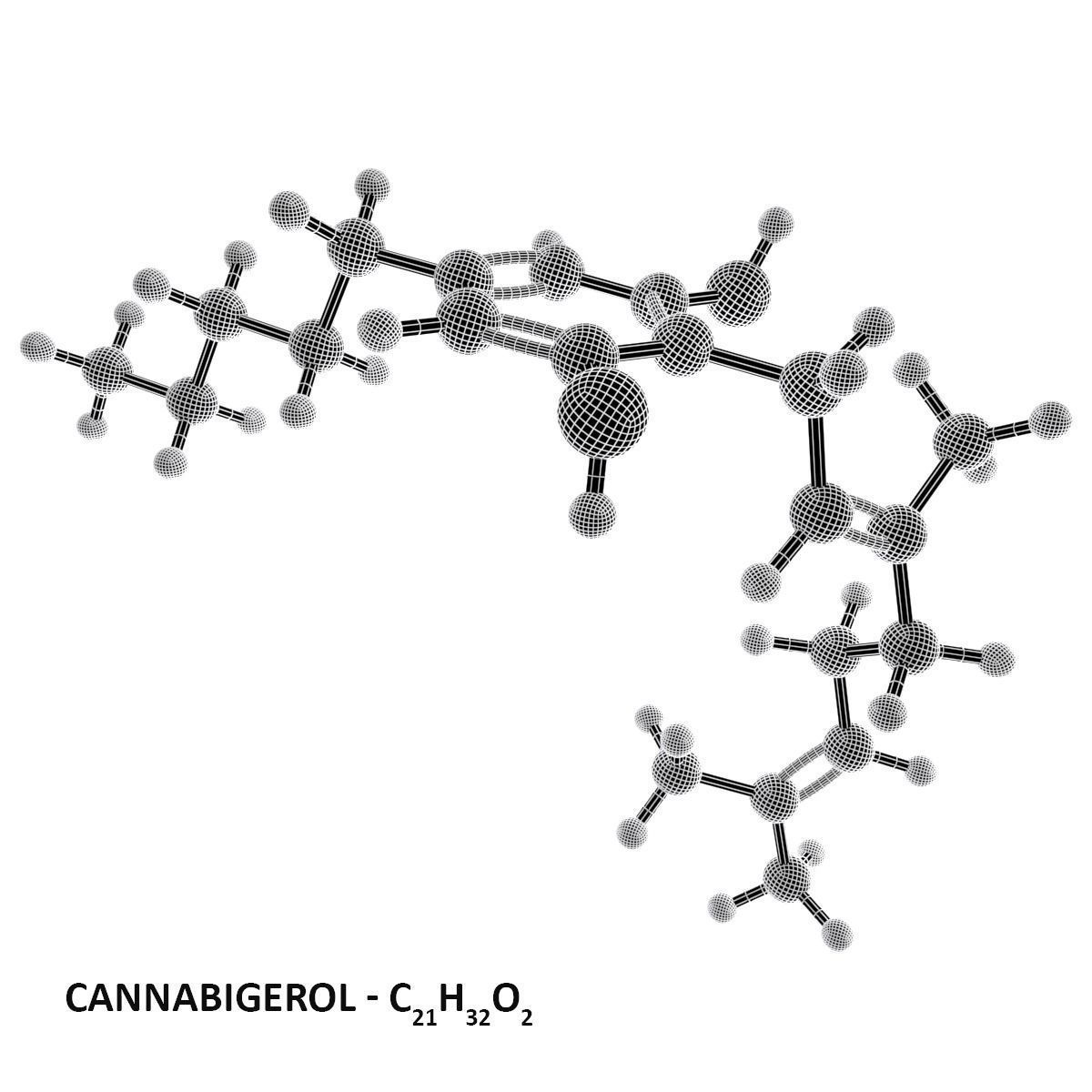 Drug CBG - Cannabigerol - Cannabinoid Molecule 3D model_4