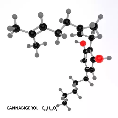 Drug CBG - Cannabigerol - Cannabinoid Molecule 3D model