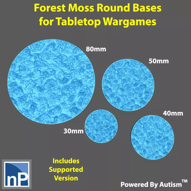 Bases for Wargames - Forest Moss Free 3D print model