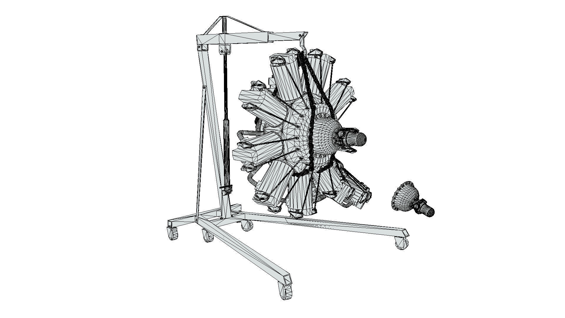 Radial Engine Low-poly 3D model_7