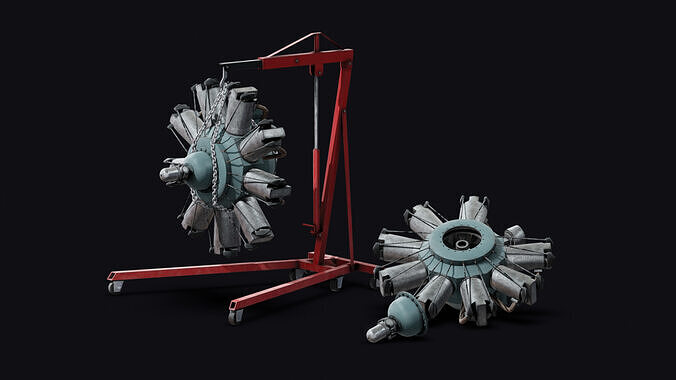 Radial Engine Low-poly 3D model