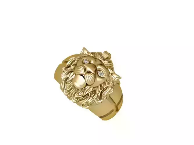 lion ring gold 