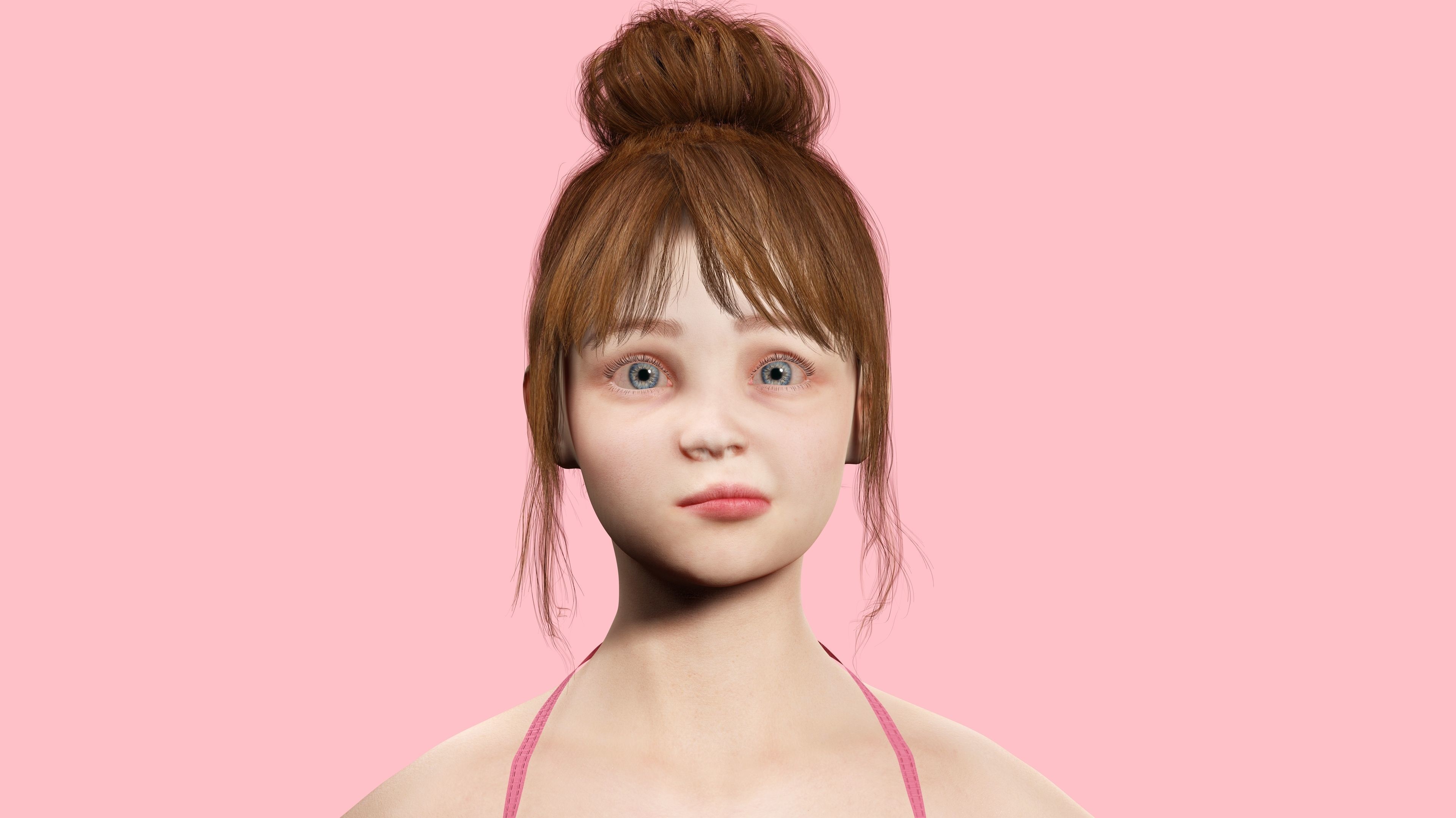 Sonya-Realistic Girl in swiming dress Sweet girl Low-poly 3D model_8