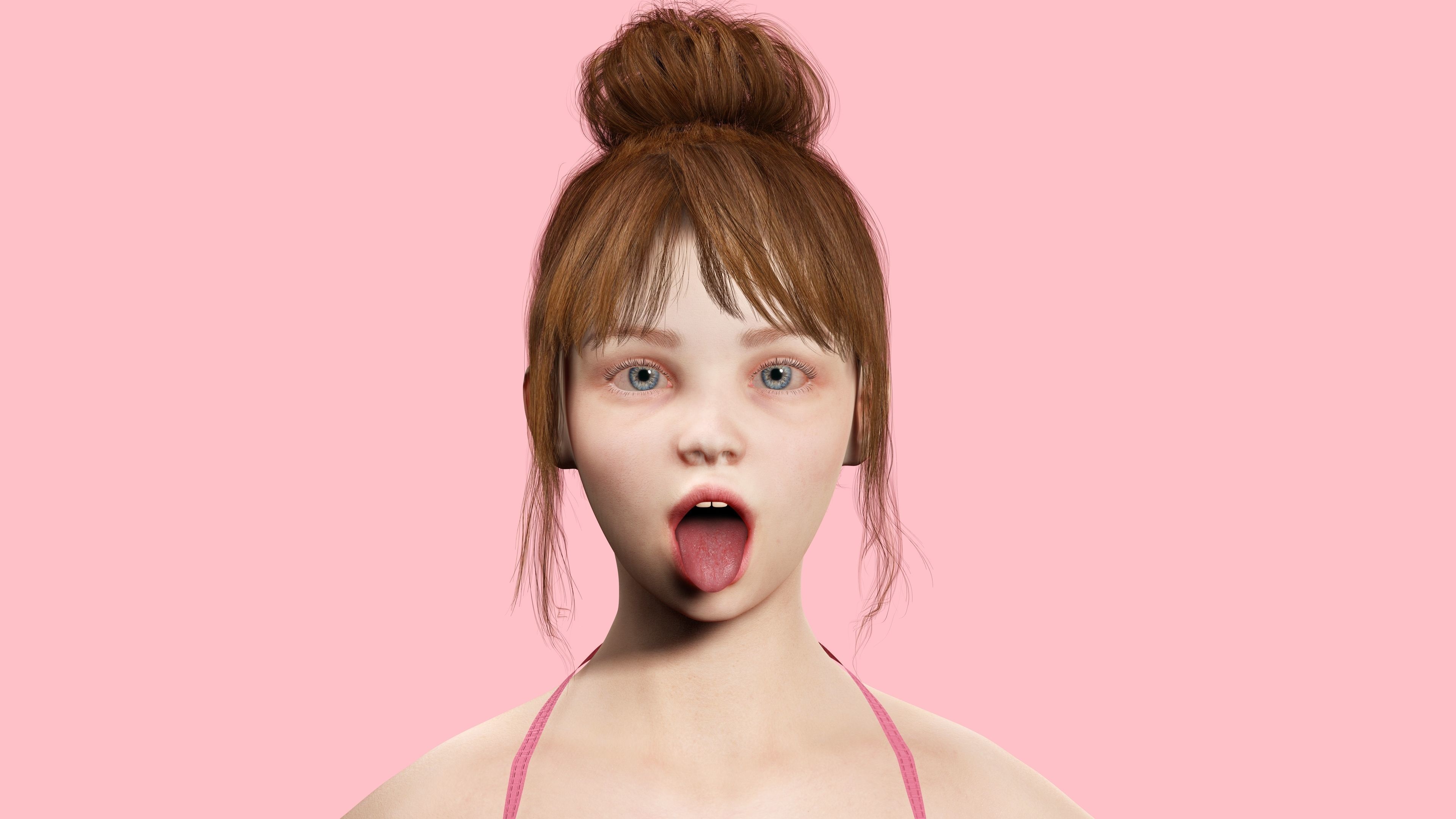 Sonya-Realistic Girl in swiming dress Sweet girl Low-poly 3D model_5