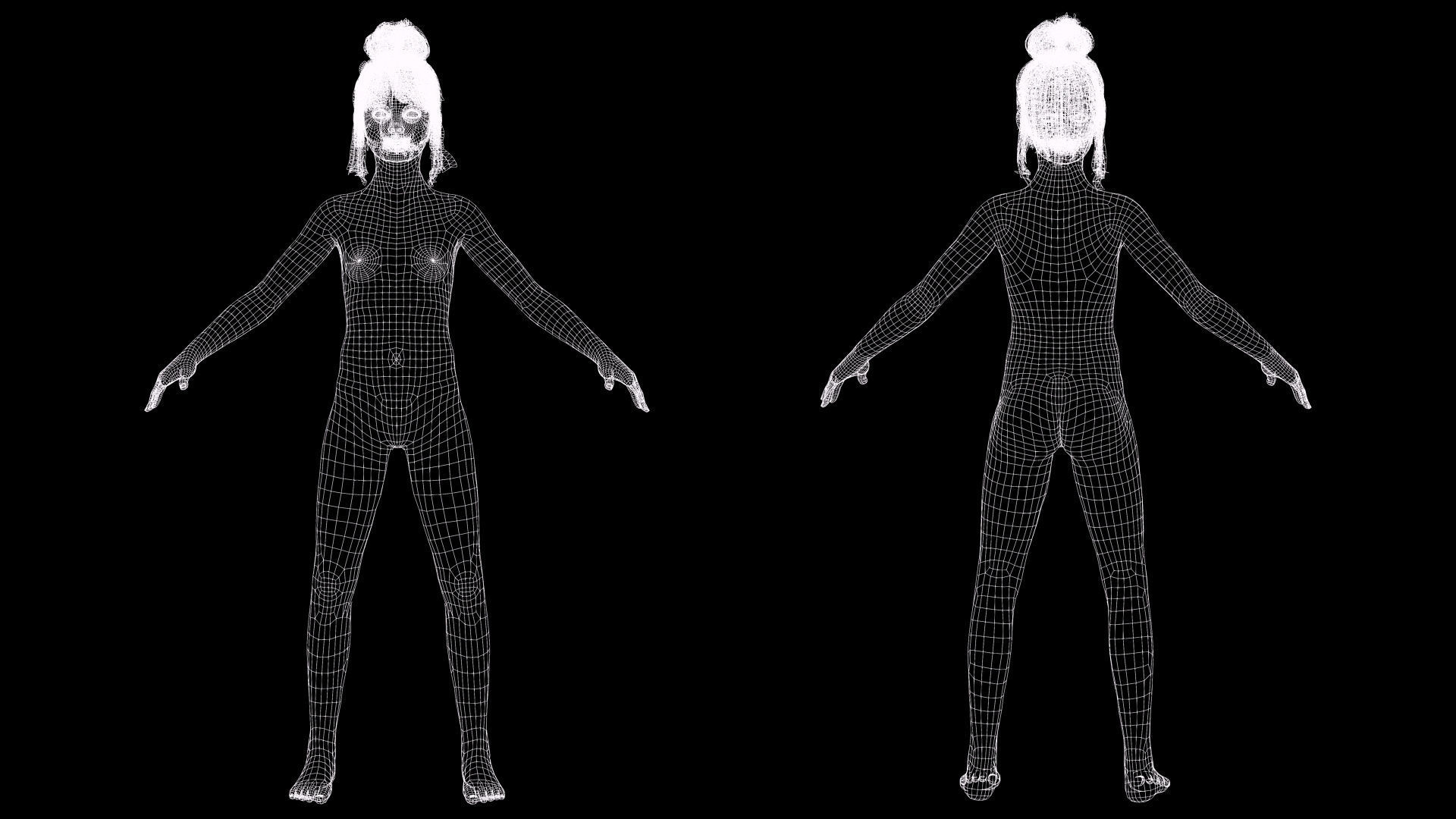 Sonya-Realistic Girl in swiming dress Sweet girl Low-poly 3D model_9