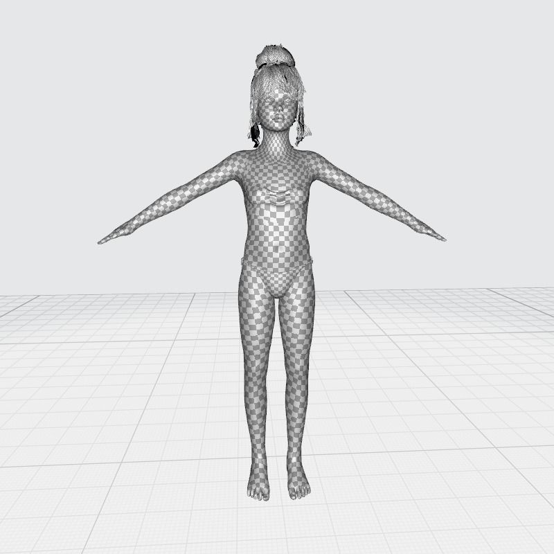 Sonya-Realistic Girl in swiming dress Sweet girl Low-poly 3D model_24