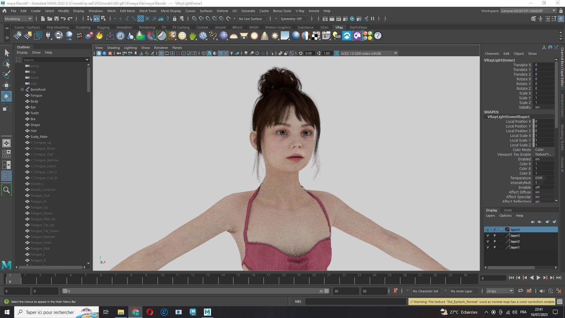 Sonya-Realistic Girl in swiming dress Sweet girl Low-poly 3D model_15
