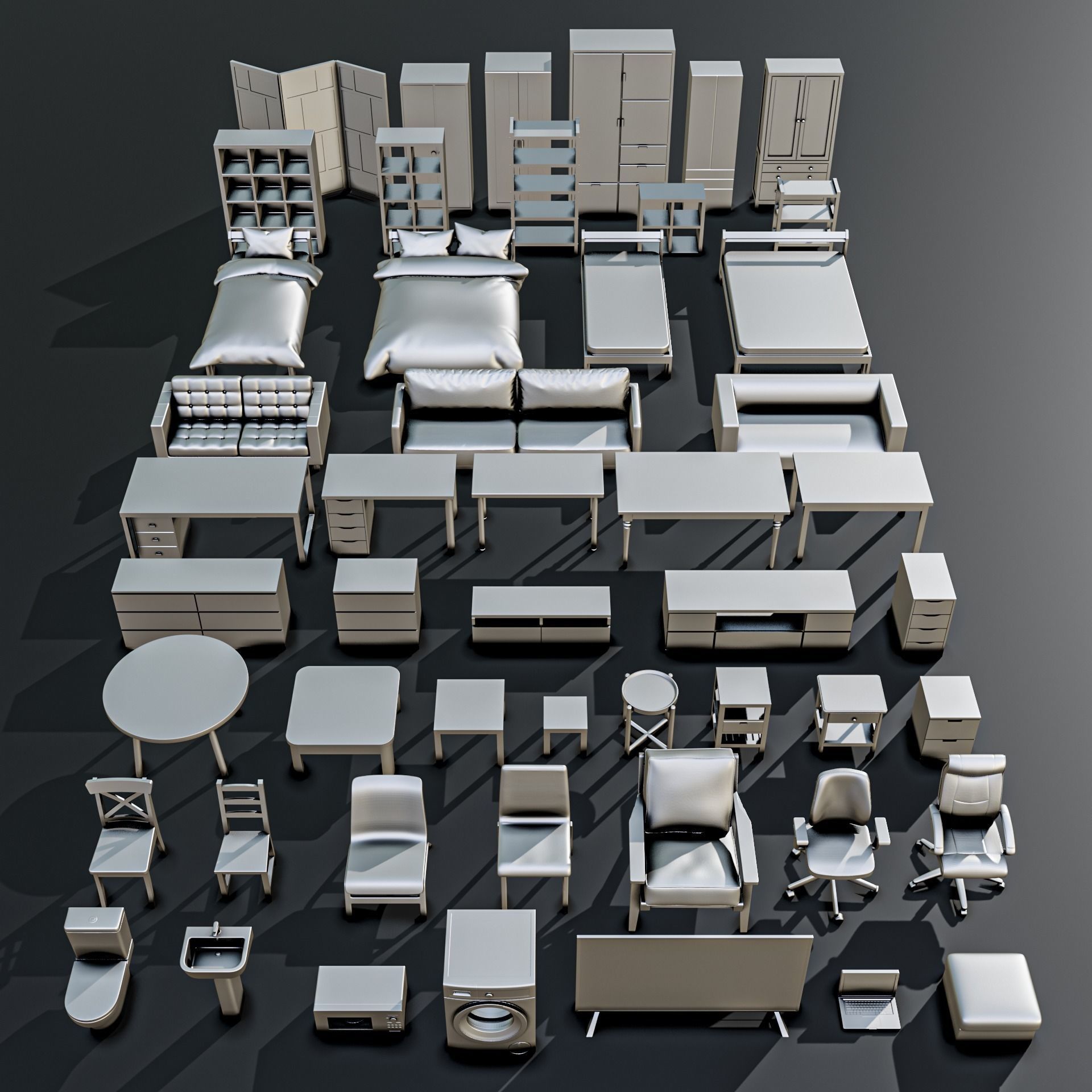 House Furniture Diorama Pack 3D print model_1