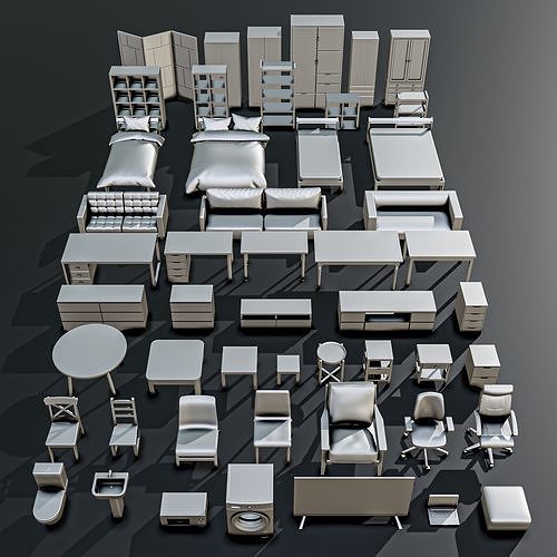 House Furniture Diorama Pack 3D print model 2