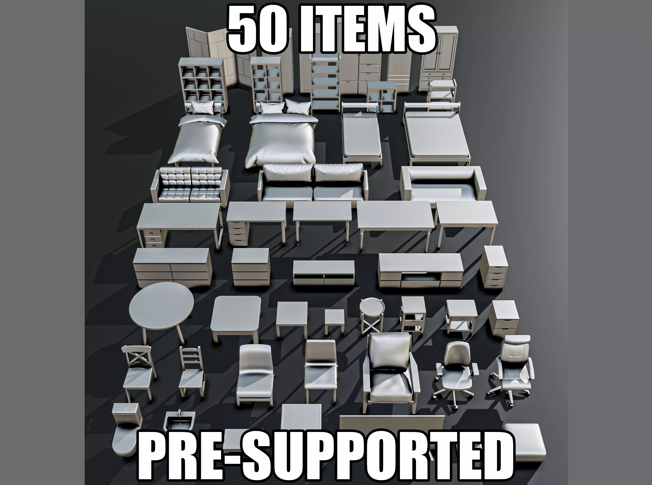 House Furniture Diorama Pack 3D print model_0