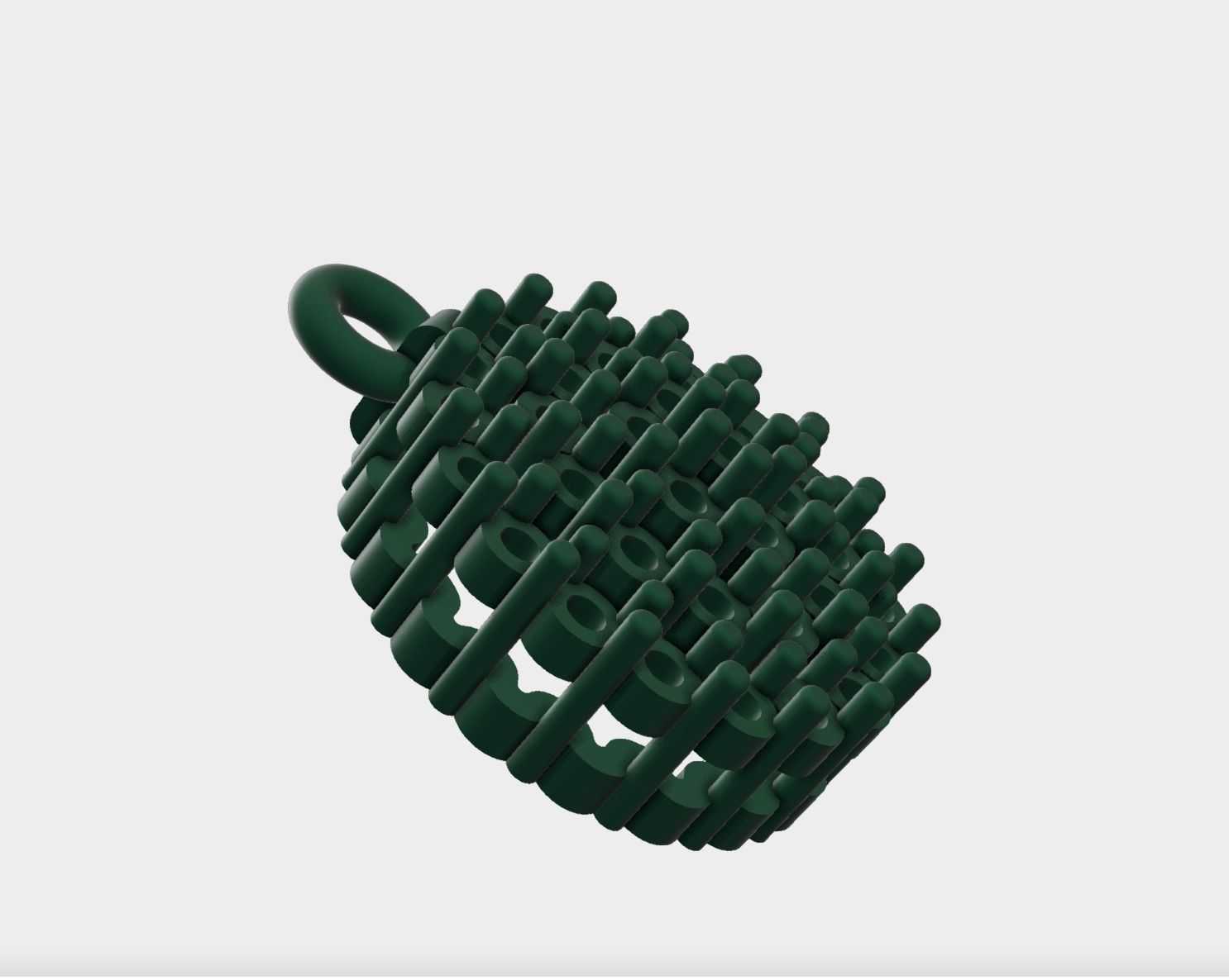 round multiple diamond pendant 3D print model_5