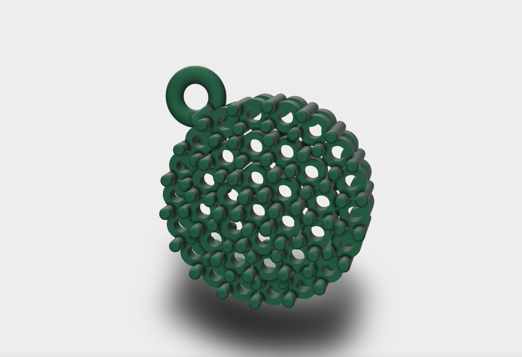 round multiple diamond pendant 3D print model_6