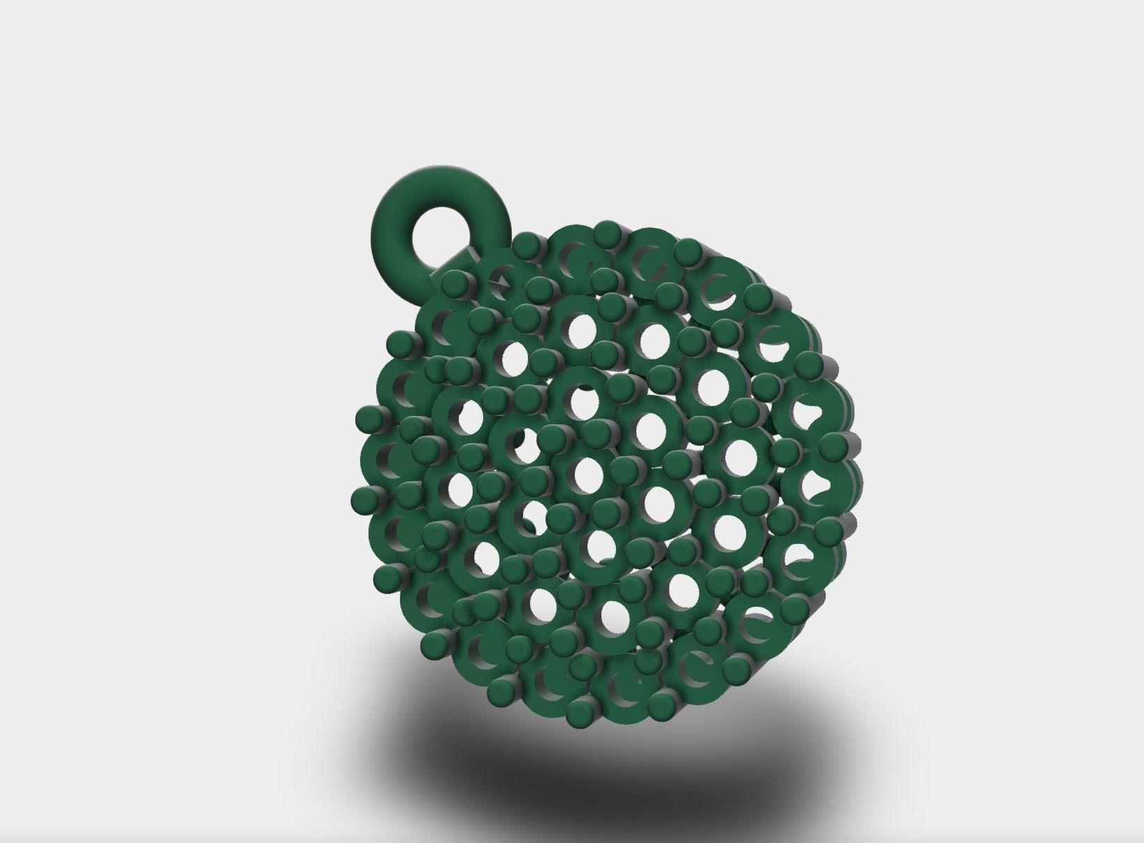 round multiple diamond pendant 3D print model_3