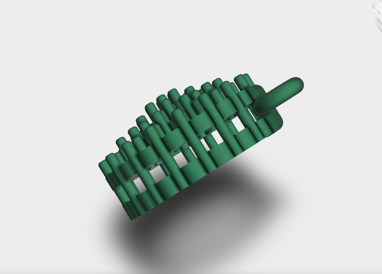 round multiple diamond pendant 3D print model_1