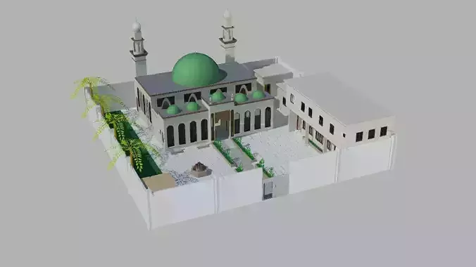 Grand Mosque with School and Library  