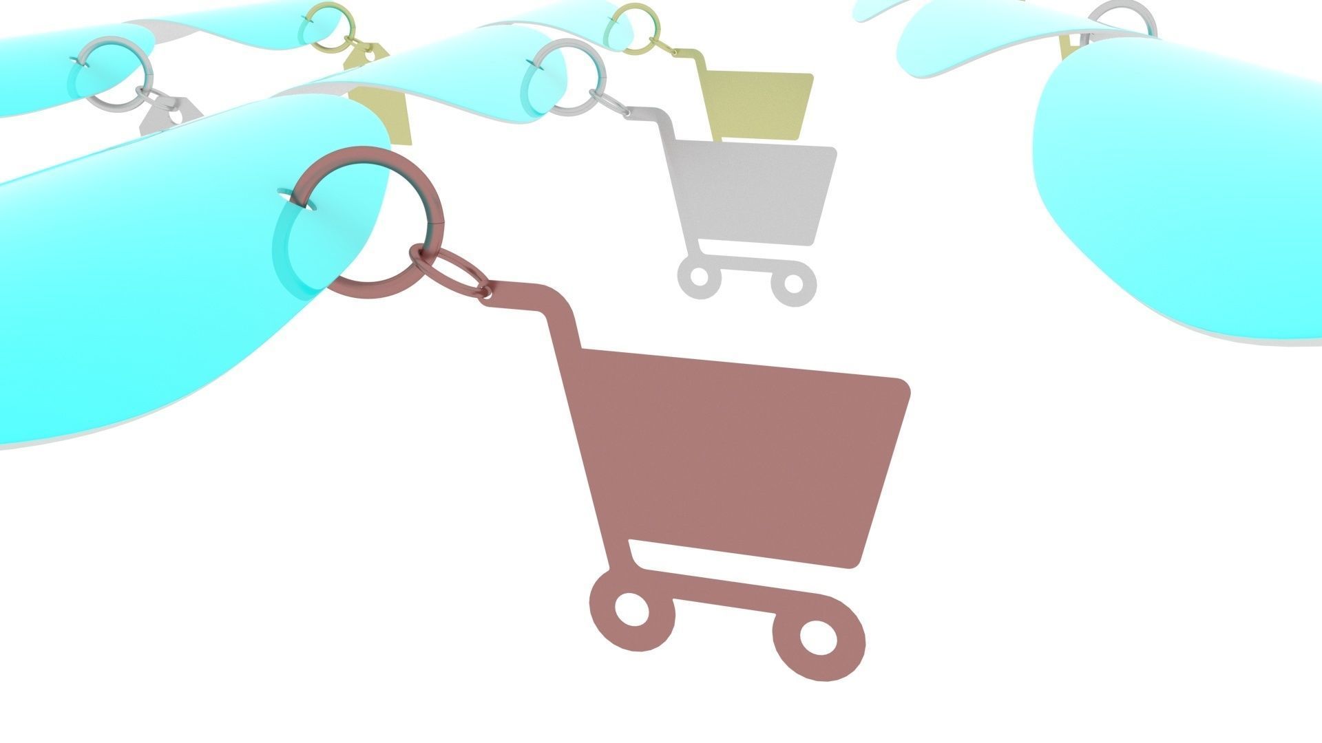 Supermarket Icons Pendanted Nail Piercings Set 3D model_14