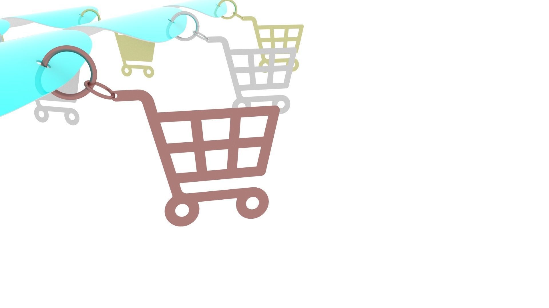 Supermarket Icons Pendanted Nail Piercings Set 3D model_15