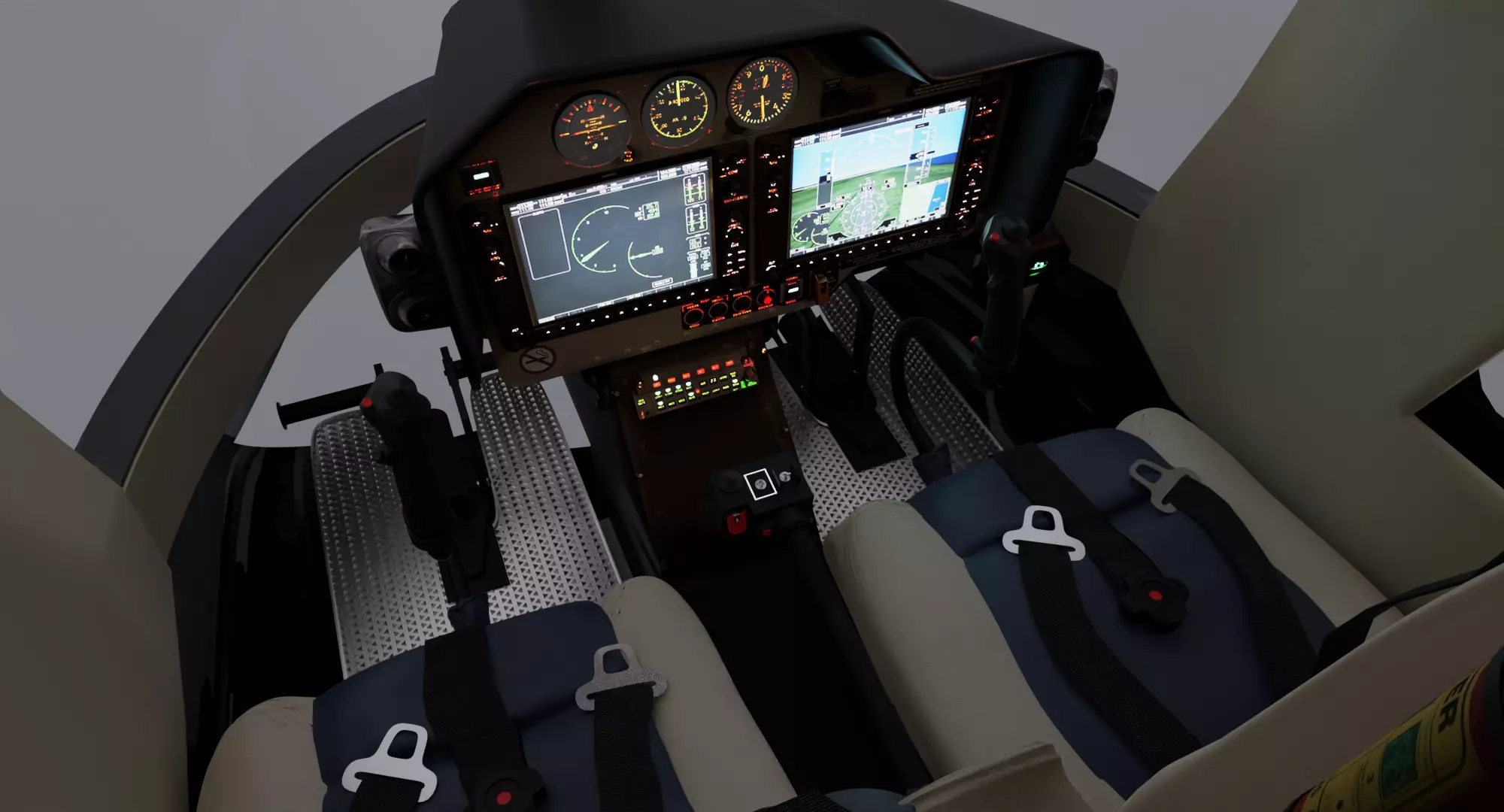 Helicopter Cockpit Bell 407 Low-poly 3D model