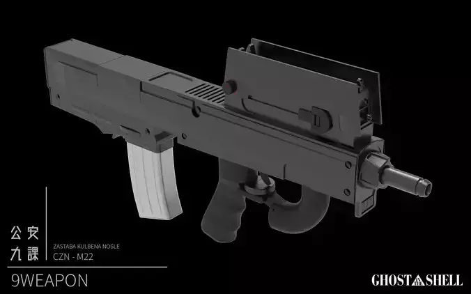 GHOST IN THE SHELL 1995 ANIME MAJOR KUSANAGI SMG  3D print model