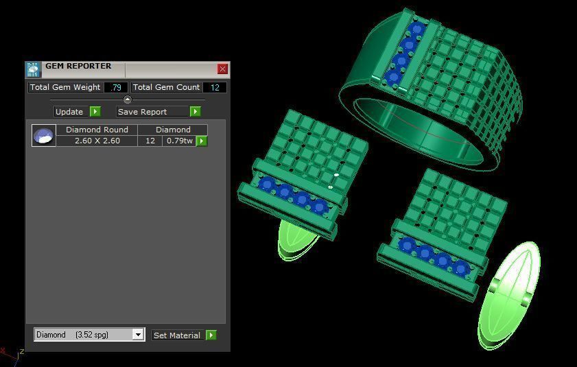 men ring and cufflinks 3D print model_14