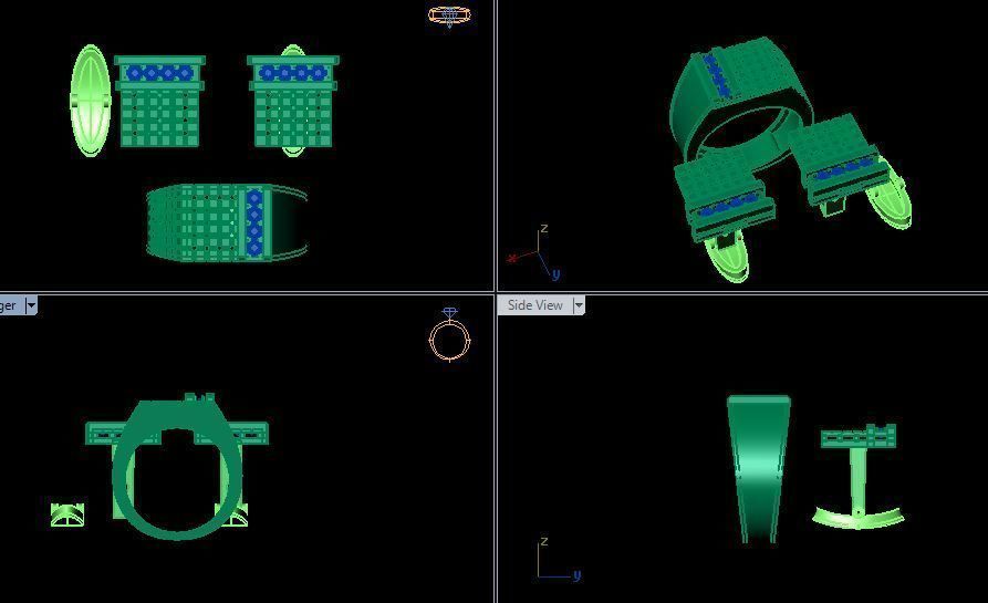 men ring and cufflinks 3D print model_9