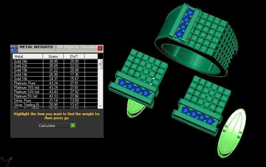 men ring and cufflinks 3D print model_13