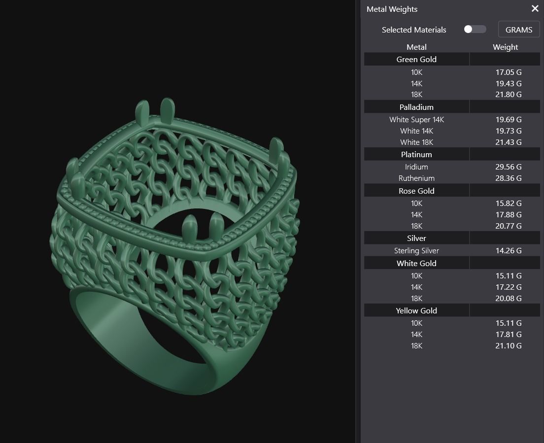 Chainmail Mesh Ring 3D print model_10
