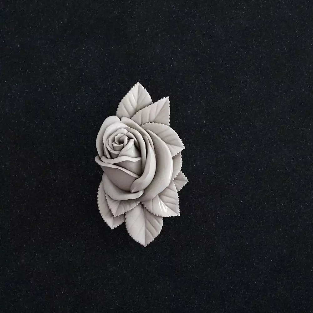 Rose 1 flower pendant 3D print model_0