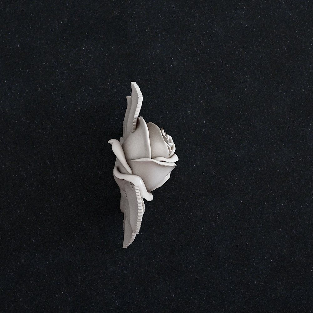 Rose 1 flower pendant 3D print model_2
