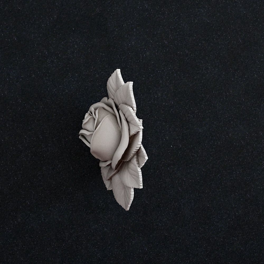 Rose 1 flower pendant 3D print model_3