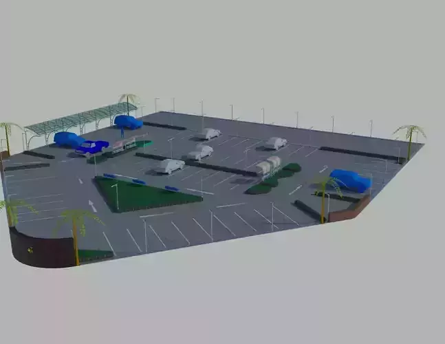 Outdoor 3D Parking Area 3D model
