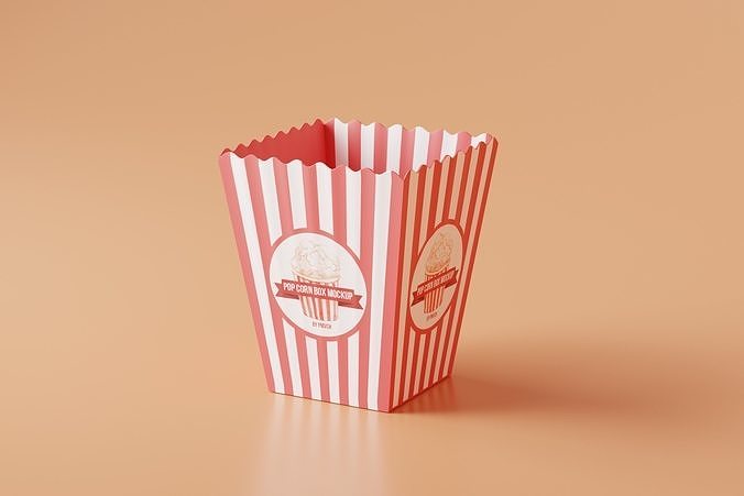 Popcorn Box  Low-poly 3D model