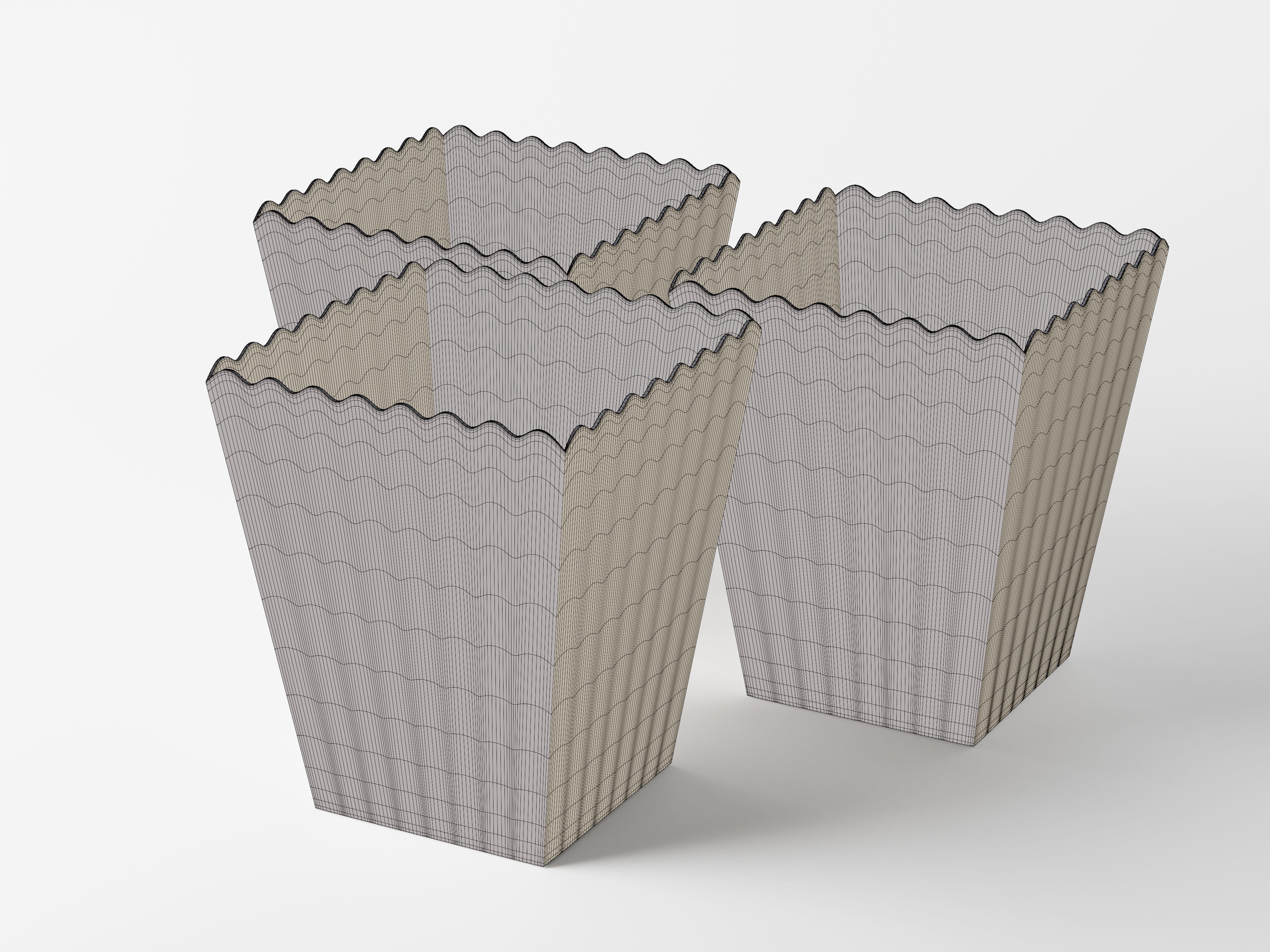 Popcorn Box Low-poly 3D model_11