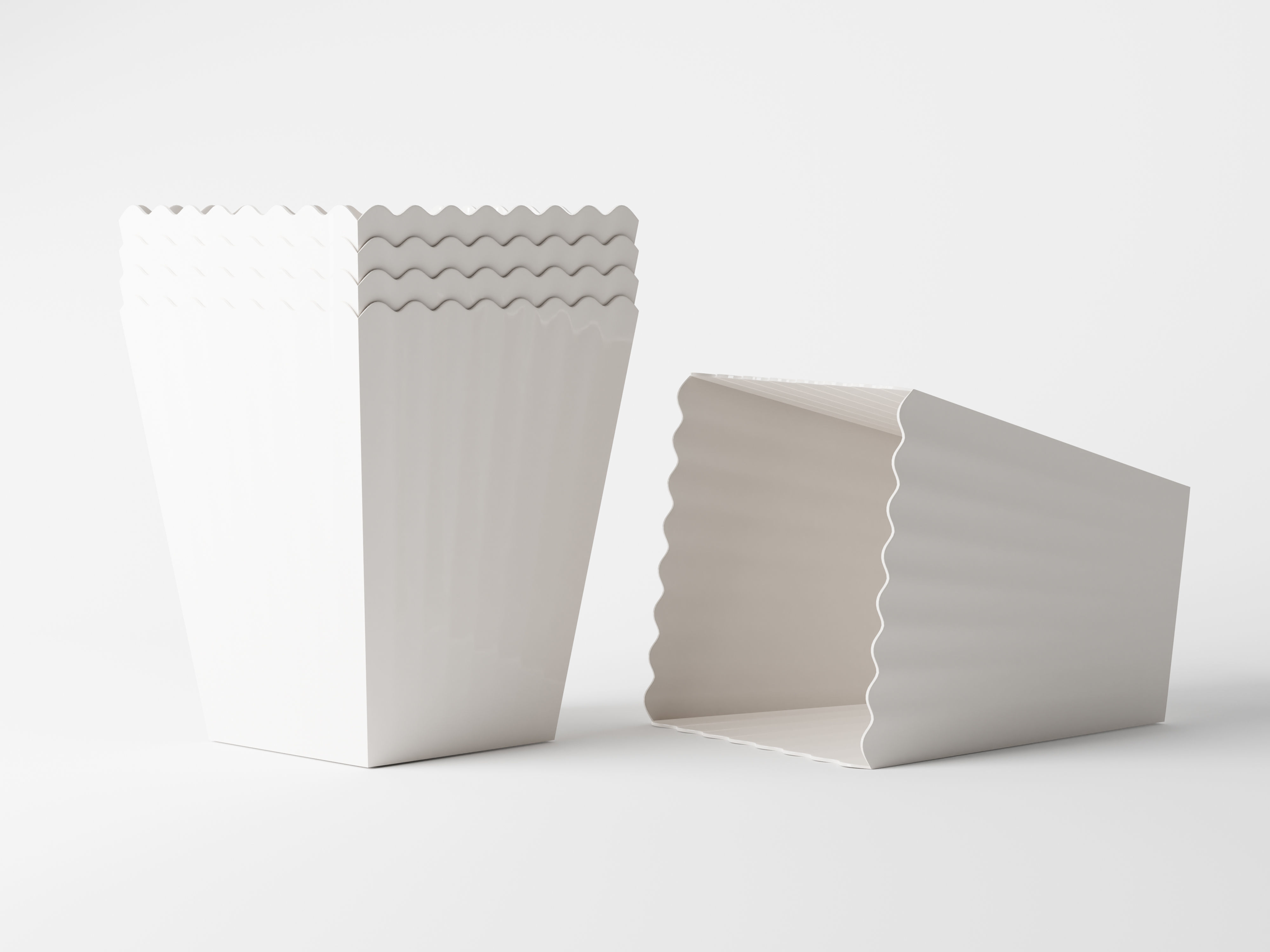 Popcorn Box Low-poly 3D model_7