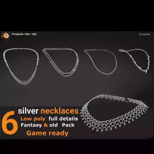 6 silver necklaces