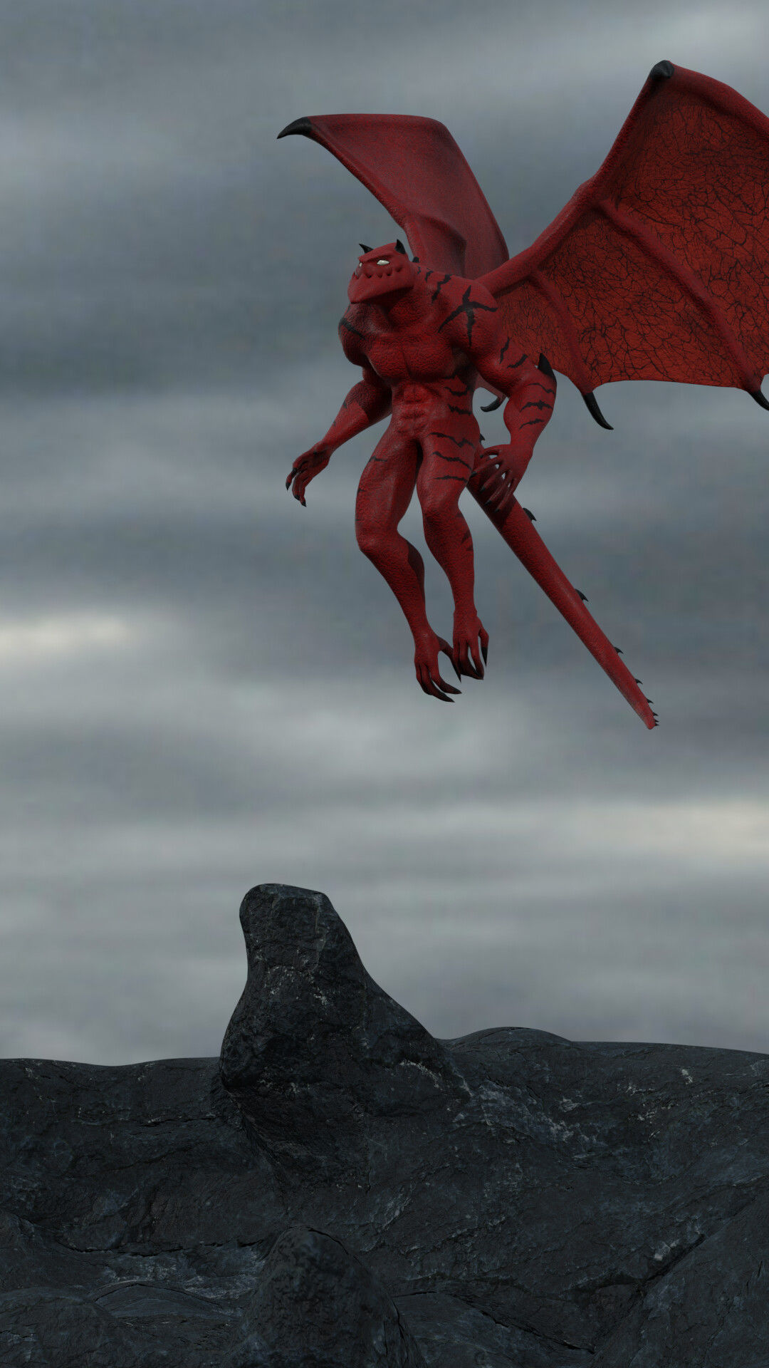 Red Devil Low-poly 3D model_2