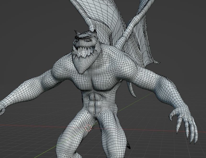 Red Devil Low-poly 3D model_10