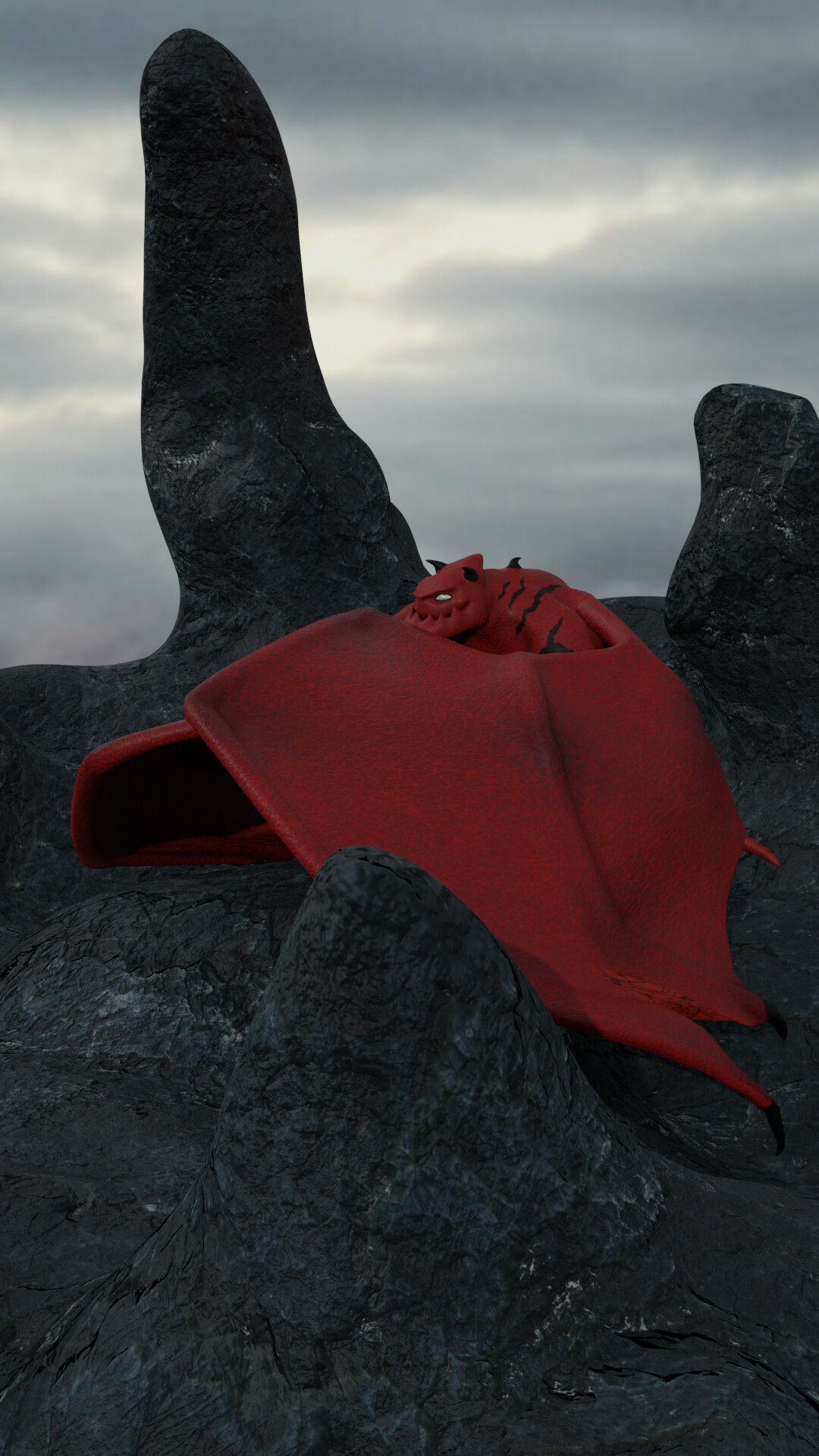 Red Devil Low-poly 3D model_4