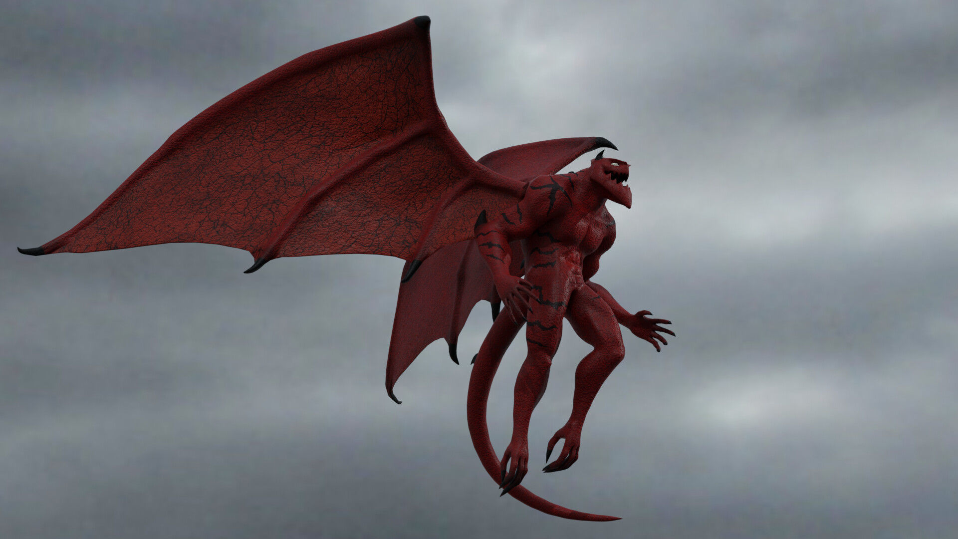 Red Devil Low-poly 3D model_3