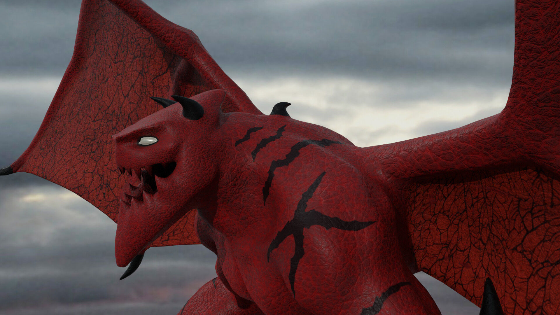 Red Devil Low-poly 3D model_7